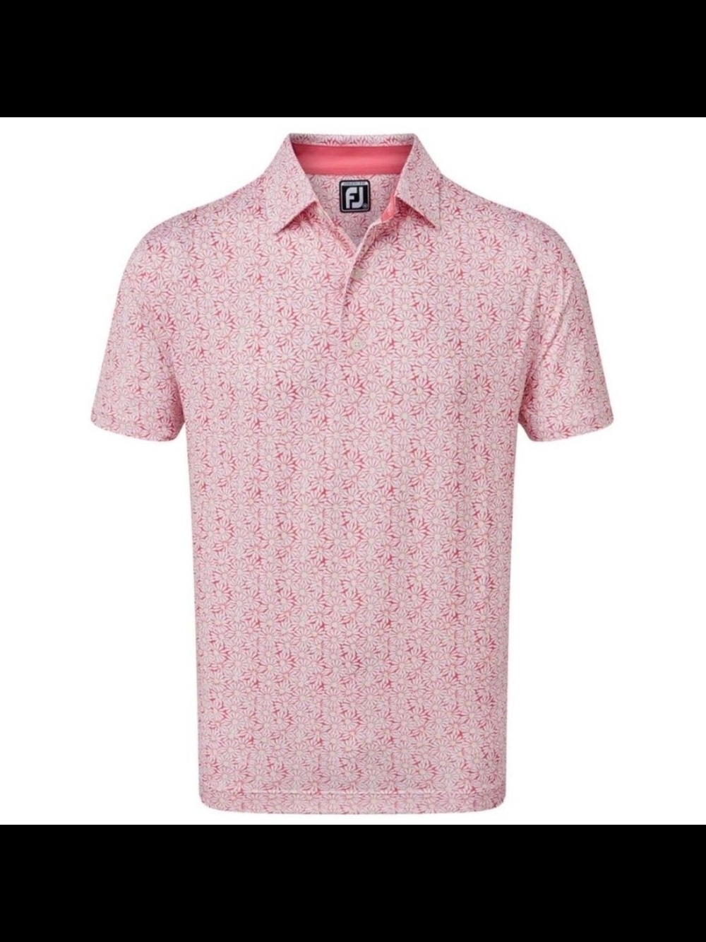 FootJoy Shirt Mens Large Pink Polo Daisy Golf Stretch Quick Dry Golf Classic
